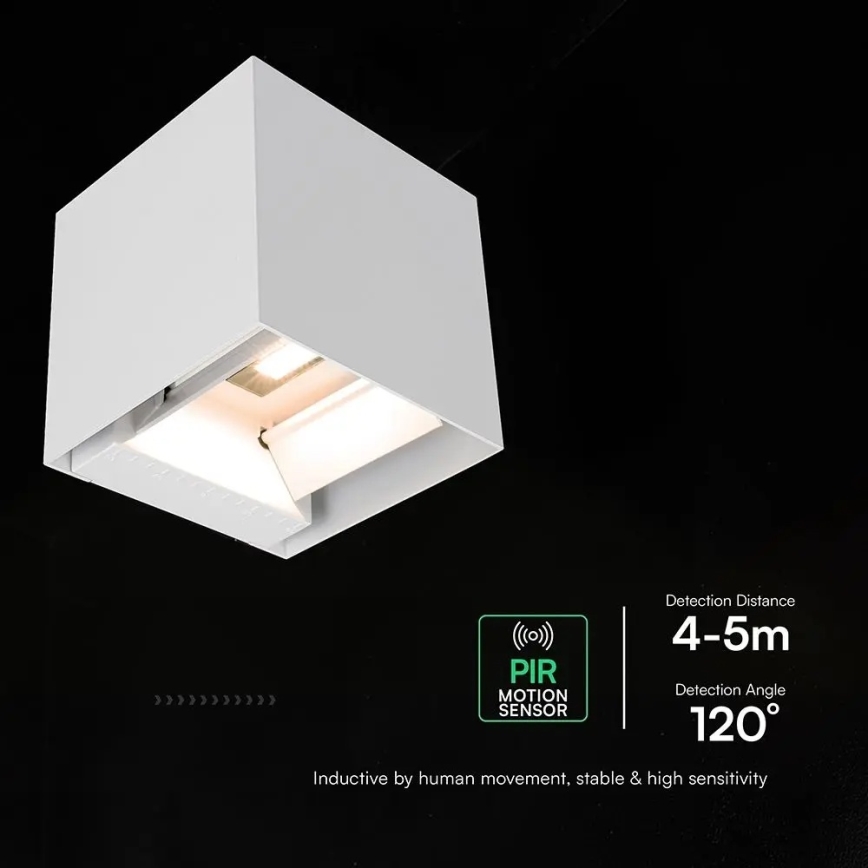 Luz de parede solar LED com sensor LED/9W/3,7V 3000/4000/5000K IP65 2600 mAh branca