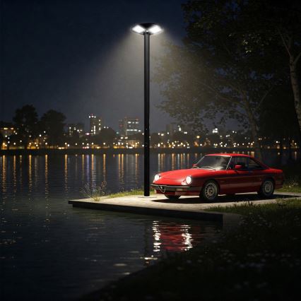 Lâmpada solar de rua LED dimerizável com sensor LED/15W/6V 11000 mAh 6500K IP65 preta + controle remoto