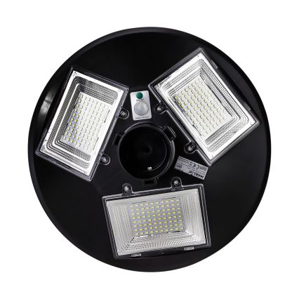 Lâmpada solar de rua LED dimerizável com sensor LED/15W/6V 11000 mAh 6500K IP65 preta + controle remoto