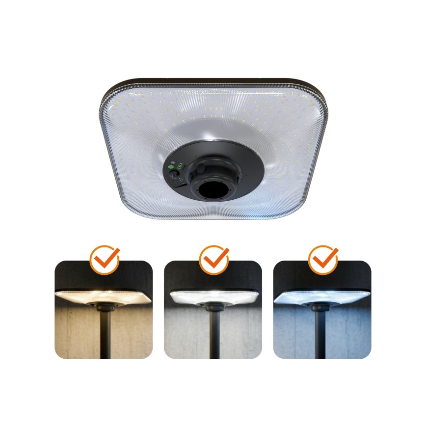 Luminária LED solar para rua com sensor SOLSUMI LED/25W/3,2V 3000/4000/6500K IP54 24000 mAh + controlo remoto