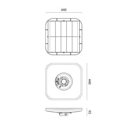 Luminária LED solar para rua com sensor SOLSUMI LED/25W/3,2V 3000/4000/6500K IP54 24000 mAh + controlo remoto