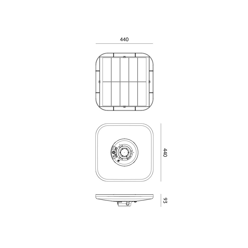 Luminária LED solar para rua com sensor SOLSUMI LED/25W/3,2V 3000/4000/6500K IP54 24000 mAh + controlo remoto
