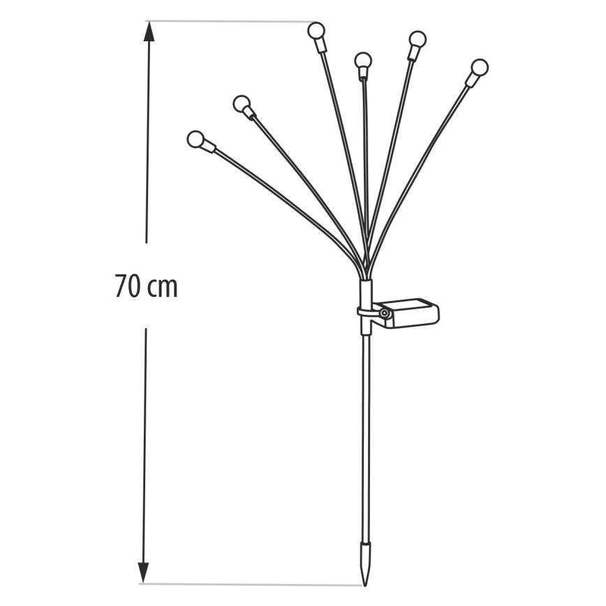 Luminária Solar LED 6xLED/1,2V 300 mAh IP44 preta