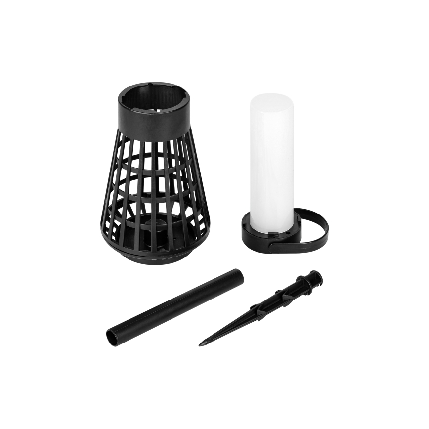 Luminária solar LED com sensor 2 em 1 LED/1W/3,7V IP54 300 mAh preta
