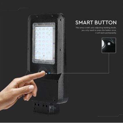 Luminária solar LED de rua com sensor/15W/7,4V 4000K IP65 10800 mAh