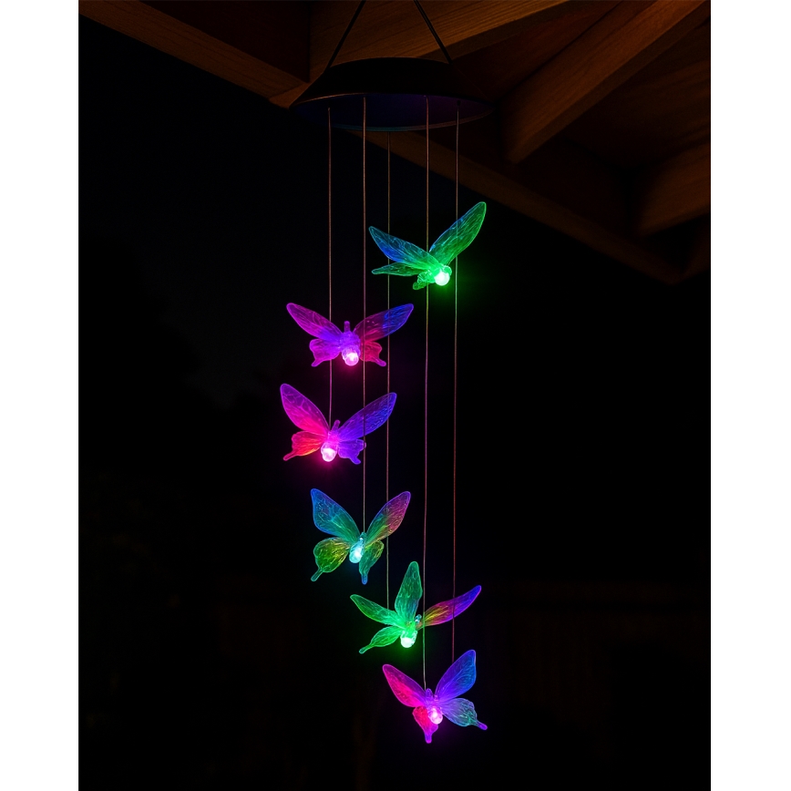 Luminária solar LED RGB 6xLED / 1,2 V, 300 mAh, IP44 — Borboleta