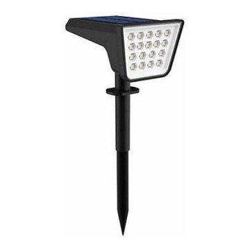 Luminária solar LED RGBW com sensor, LED/3,7V, IP54, 1200 mAh, preta