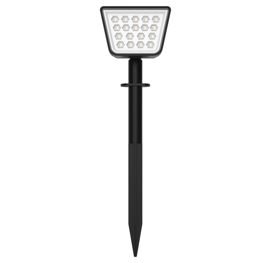 Luminária solar LED RGBW com sensor LED/3,7V IP54 1200 mAh preta