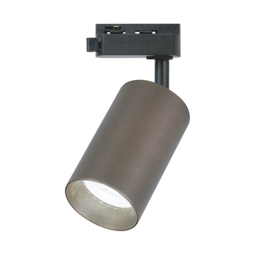Luminária spot para sistema de trilho monofásico PIPE 1xGU10/10W/230V castanha