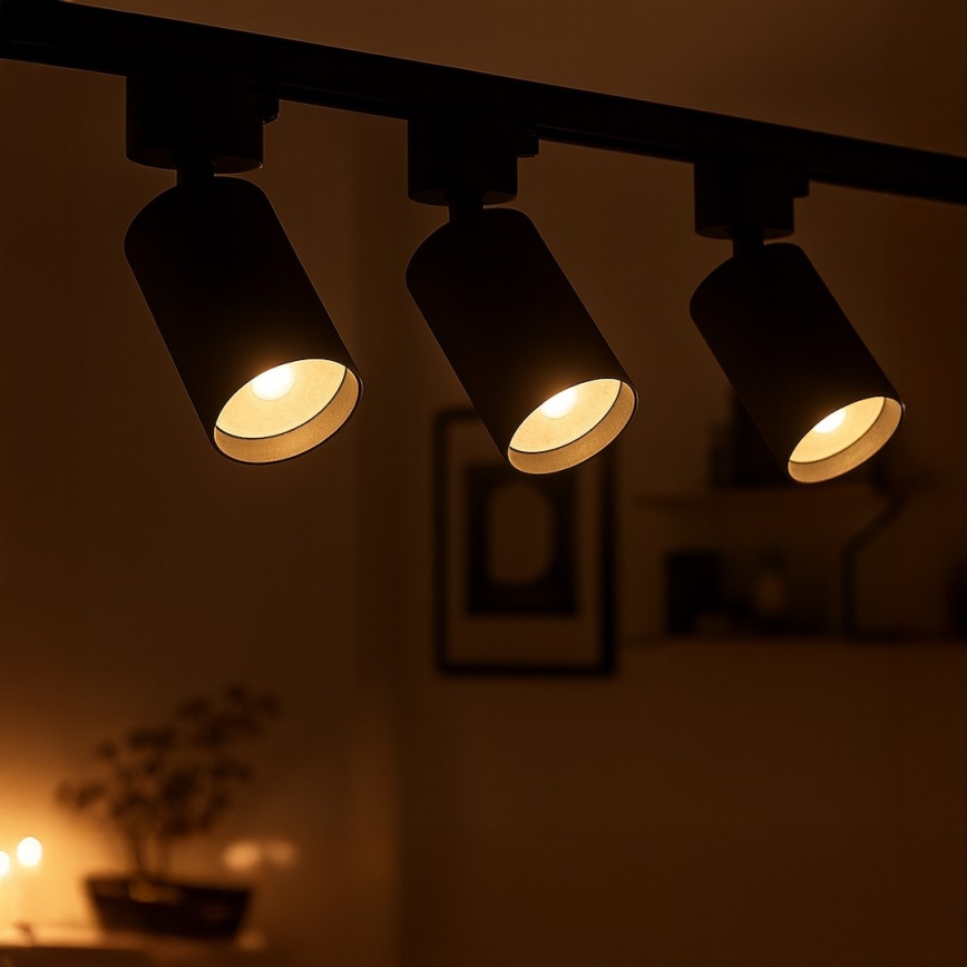 Luminária spot para sistema de trilho monofásico TIGER 1xGU10/10W/230V preta