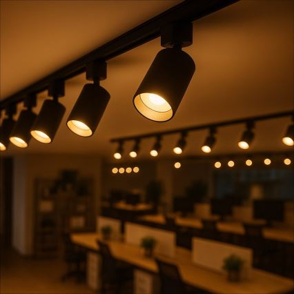 Luminária spot para sistema de trilho monofásico TIGER 1xGU10/10W/230V preta