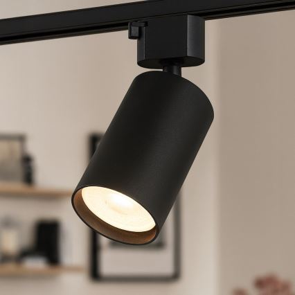 Luminária spot para sistema de trilho monofásico TIGER 1xGU10/10W/230V preta