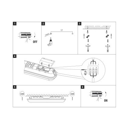 Luminária técnica fluorescente LED/18W/230V 4200K 60 cm IP65