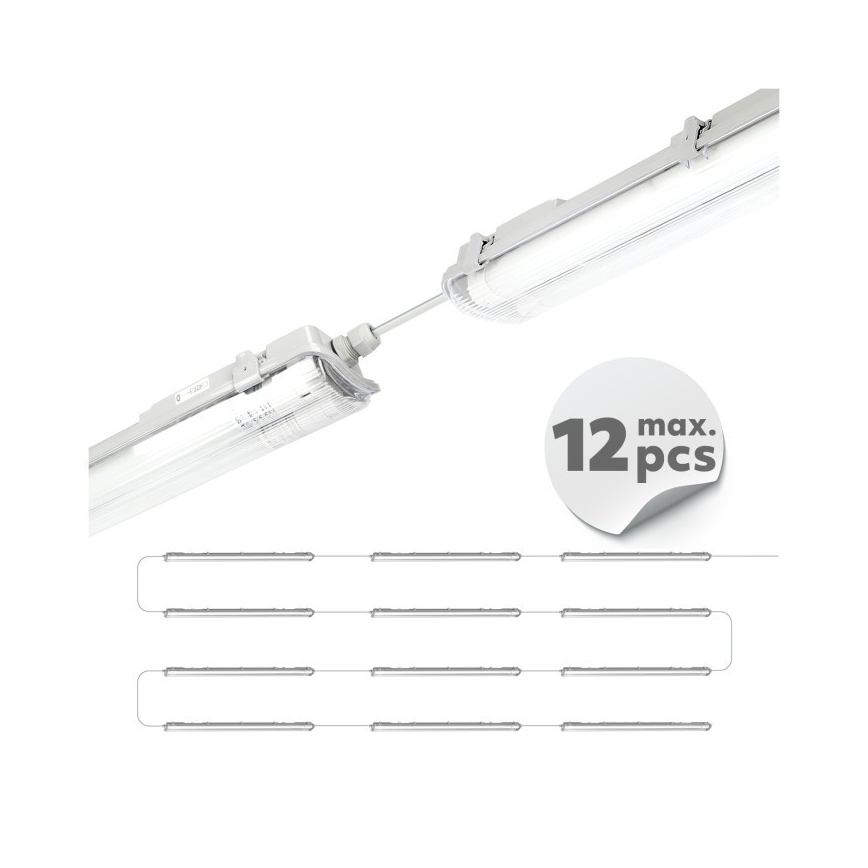 Luminária técnica fluorescente LED T8 2xG13/18W/230V 4000K IP65 127 cm