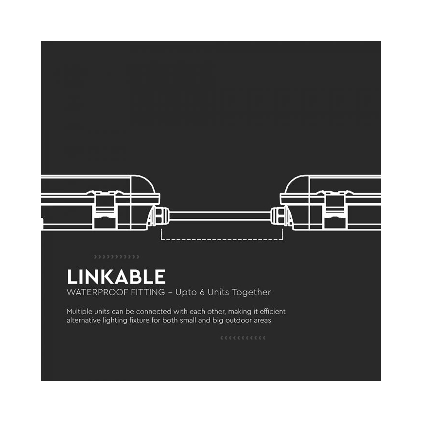 Luminária tubular técnica LED com módulo de emergência LED/48W/230V 6500K IP65 2200 mAh 150 cm