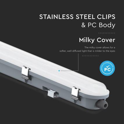 Luminária técnica LED linear com sensor de movimento e de crepúsculo LED/36W/230V 4000K IP65 120 cm