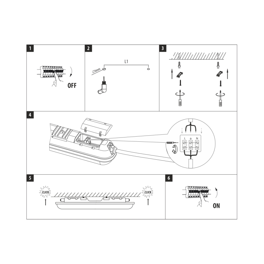 Luminária técnica tubular LED/48W/230V 4200K 150 cm IP65