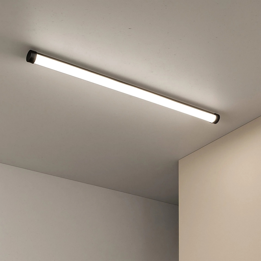 Luminária tubular LED 50 W, 230 V, 4000 K, 150 cm, preta