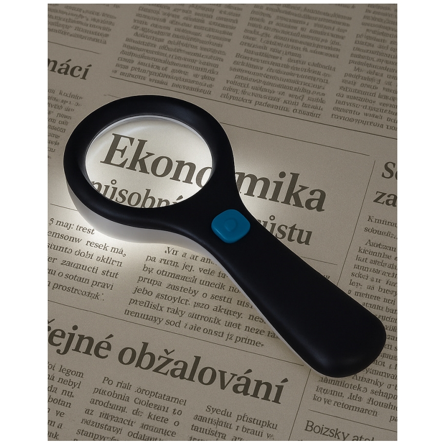 Lupa LED 3× ZOOM com iluminação LED integrada/3W/2xAAA IP22