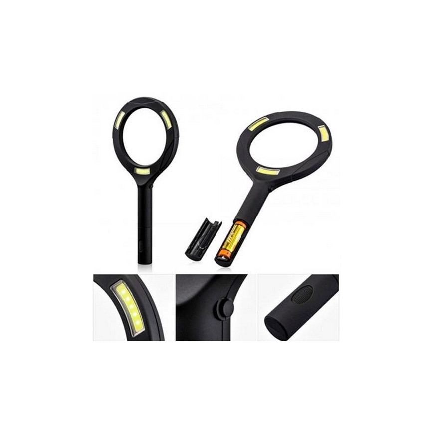 Lupa LED 5×ZOOM com retroiluminação LED/3W/2xAA IP44