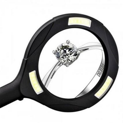 Lupa LED 5×ZOOM com retroiluminação LED/3W/2xAA IP44