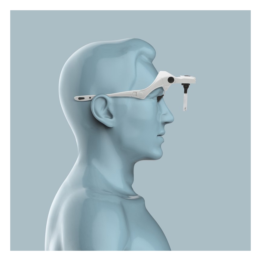 Lupa para a testa com iluminação LED 3xAAA + conjunto de lentes