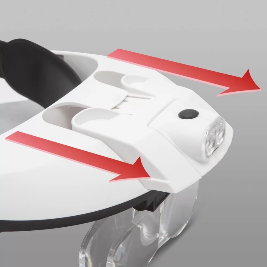 Lupa para a testa com iluminação LED 3xAAA + conjunto de lentes