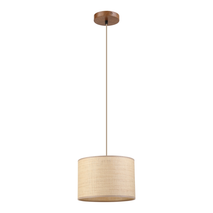 Lustre AIDA suspenso por cabo 1xE27/15W/230V Ø 25 cm carvalho/rafia