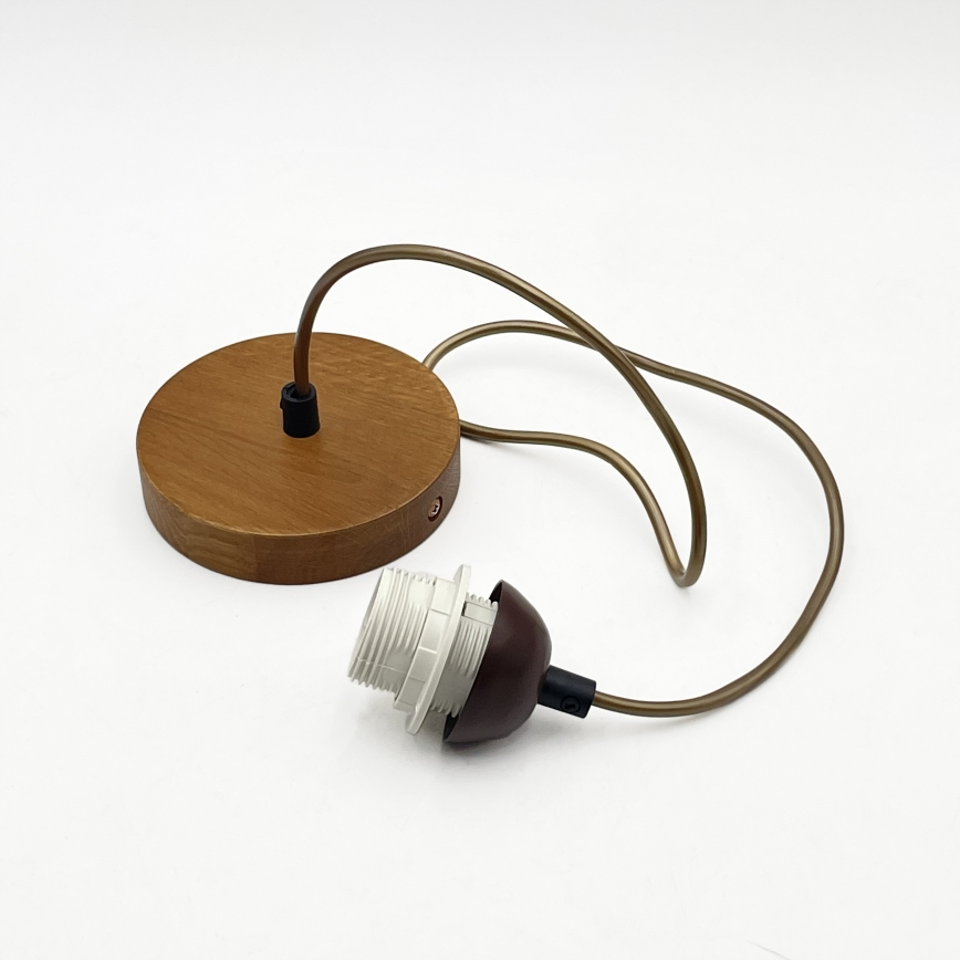 Lustre AIDA suspenso por cabo 1xE27/15W/230V Ø 25 cm carvalho/rafia
