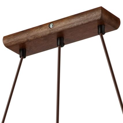 Lustre AIDA suspenso por cabo, 3xE27/60W/230V, Ø 25 cm, acabamento em carvalho/nogueira