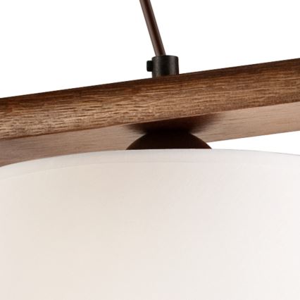 Lustre AIDA suspenso por cabo, 3xE27/60W/230V, Ø 25 cm, acabamento em carvalho/nogueira