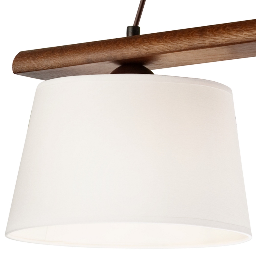 Lustre AIDA suspenso por cabo, 3xE27/60W/230V, Ø 25 cm, acabamento em carvalho/nogueira