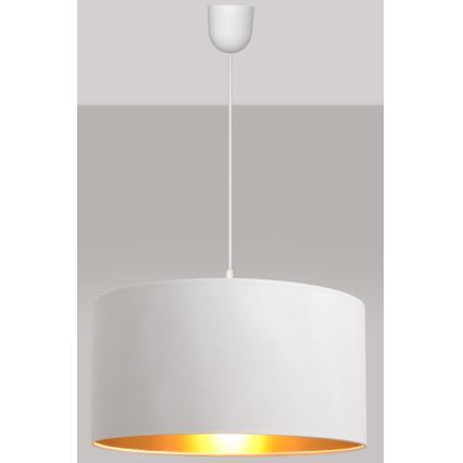 Candeeiro de teto suspenso ALBA 1xE27/15W/230V diâmetro 40 cm branco/dourado
