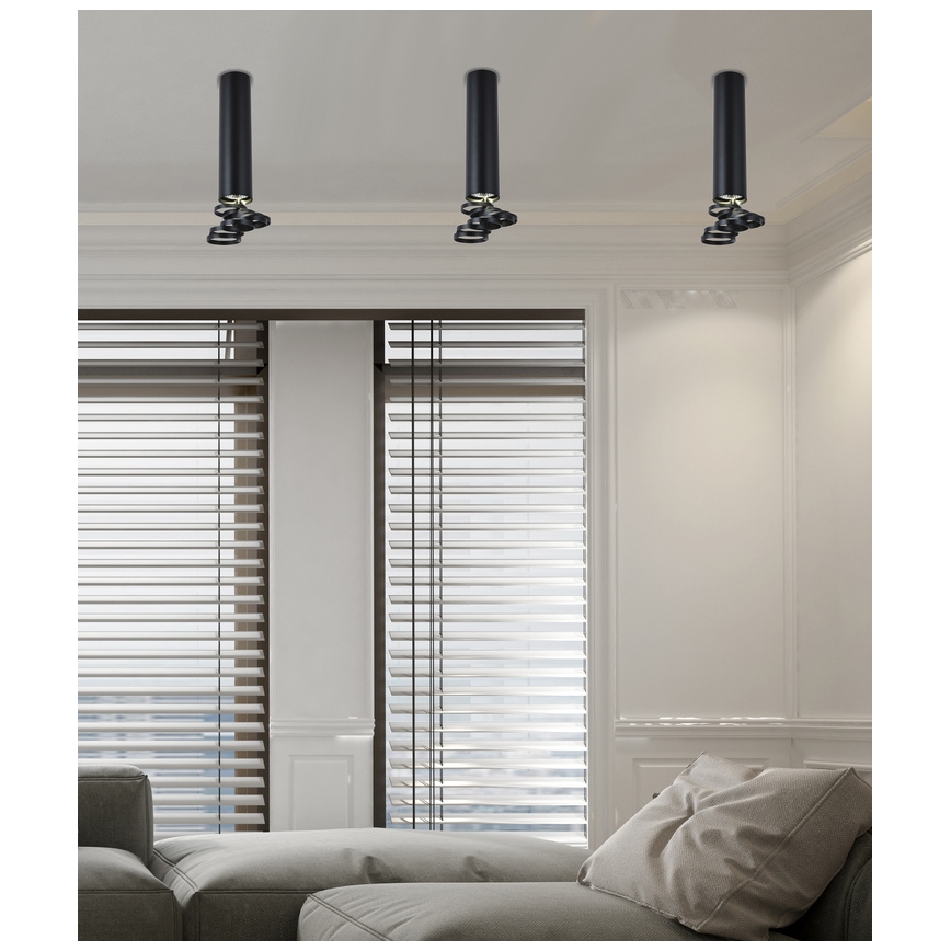 Lustre anexo TUBA 1xGU10/50W/230V preto