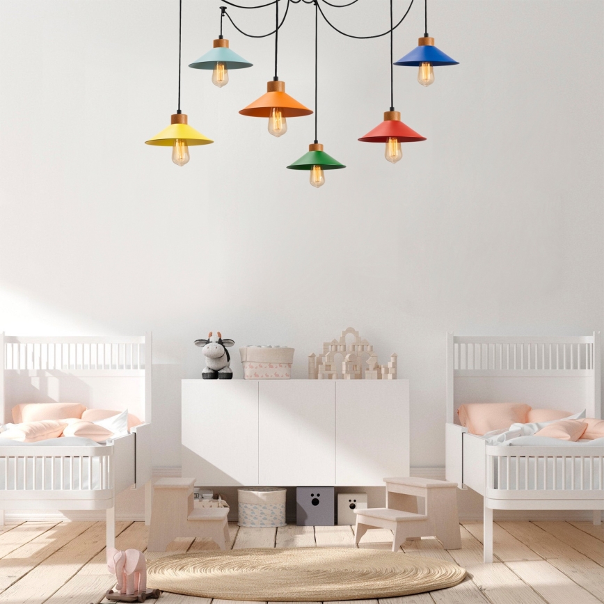 Lustre aranha suspenso por cabo MANAVGAT 6xE27/40W/230V multicolorido