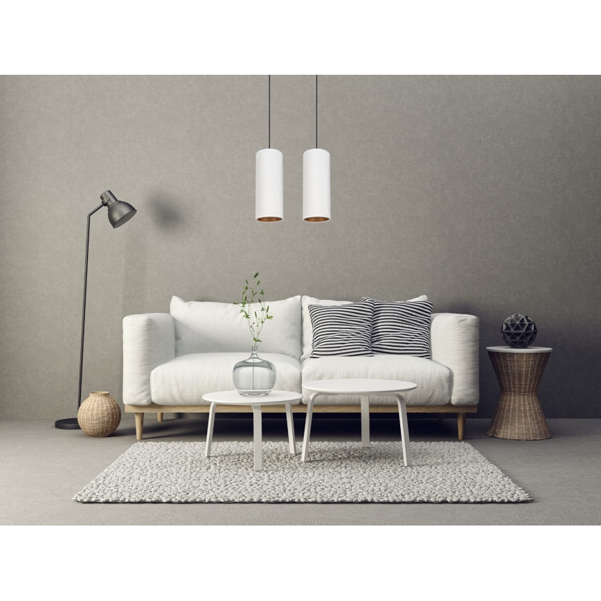 Candeeiro de teto suspenso AVALO 2xE27/60W/230V branco/cobre