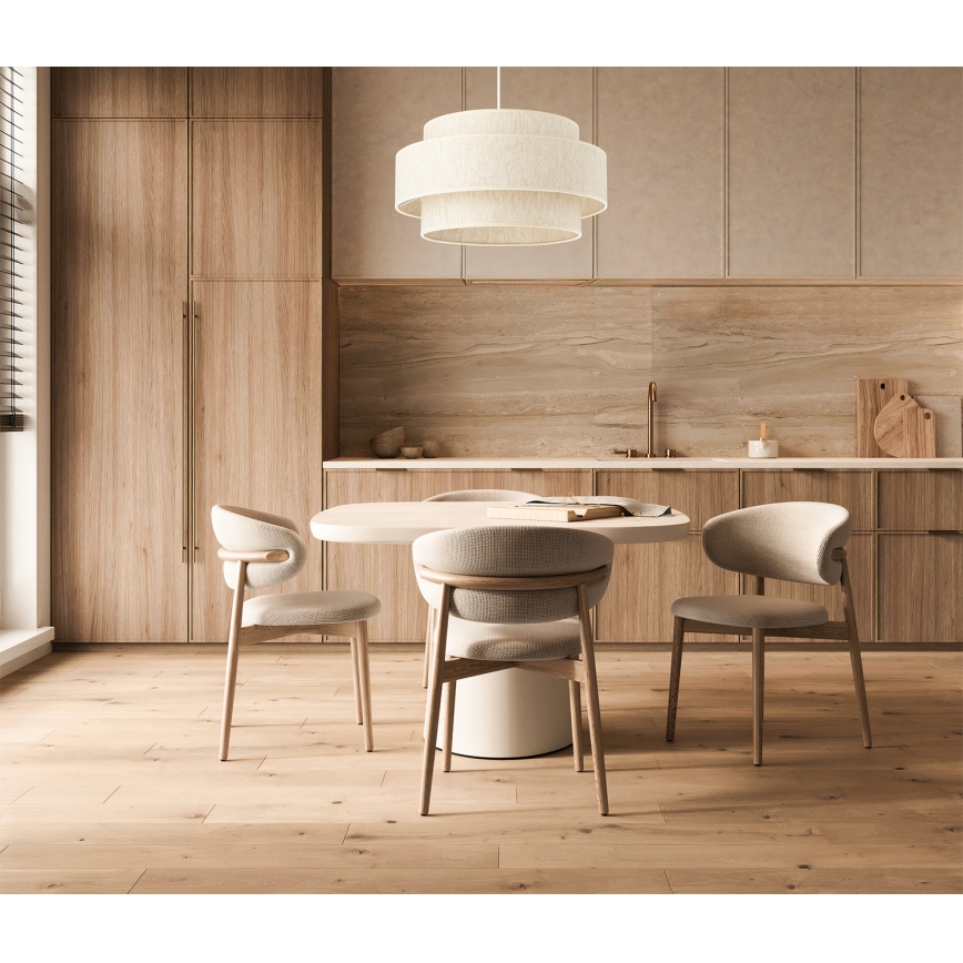 Lustre BOHO em cabo 1xE27/60W/230V diâmetro 40 cm branco