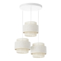 Lustre BOHO em cabo 3xE27/60W/230V creme/juta