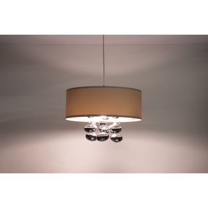 Lustre BUBBLE suspenso com cabo 1xE27/60W/230V Ø 40 cm bege