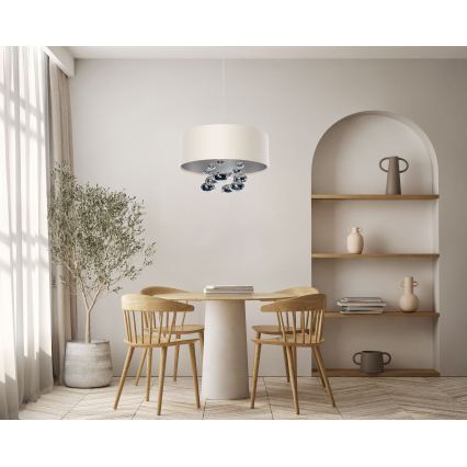 Lustre BUBBLE suspenso com cabo 1xE27/60W/230V Ø 40 cm bege