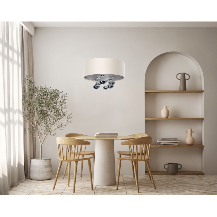 Lustre BUBBLE suspenso com cabo 1xE27/60W/230V Ø 40 cm bege