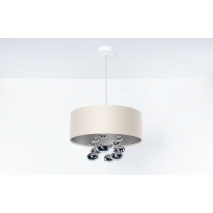 Lustre BUBBLE suspenso com cabo 1xE27/60W/230V Ø 40 cm bege