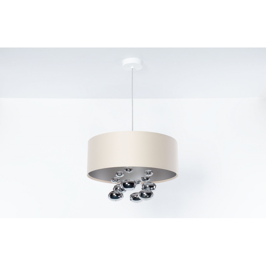 Lustre BUBBLE suspenso com cabo 1xE27/60W/230V Ø 40 cm bege