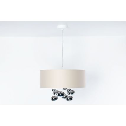 Lustre BUBBLE suspenso com cabo 1xE27/60W/230V Ø 40 cm bege