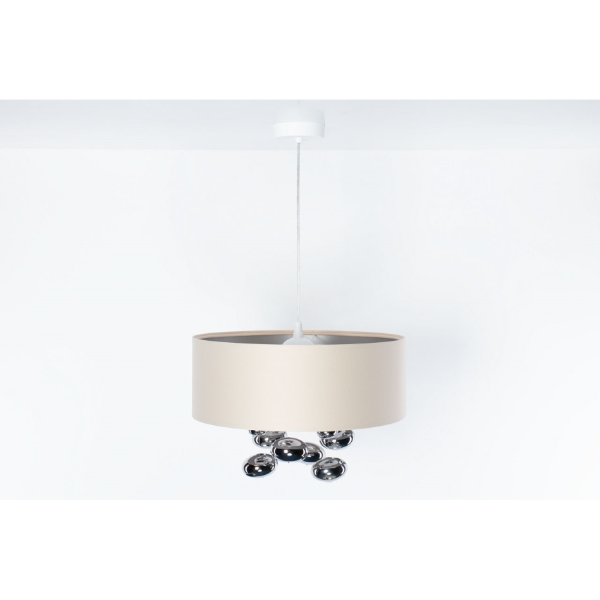 Lustre BUBBLE suspenso com cabo 1xE27/60W/230V Ø 40 cm bege
