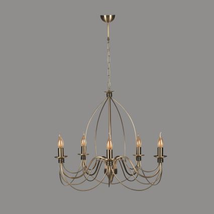Lustre CLASSIC suspenso por corrente, 5xE14/40W/230V, bronze