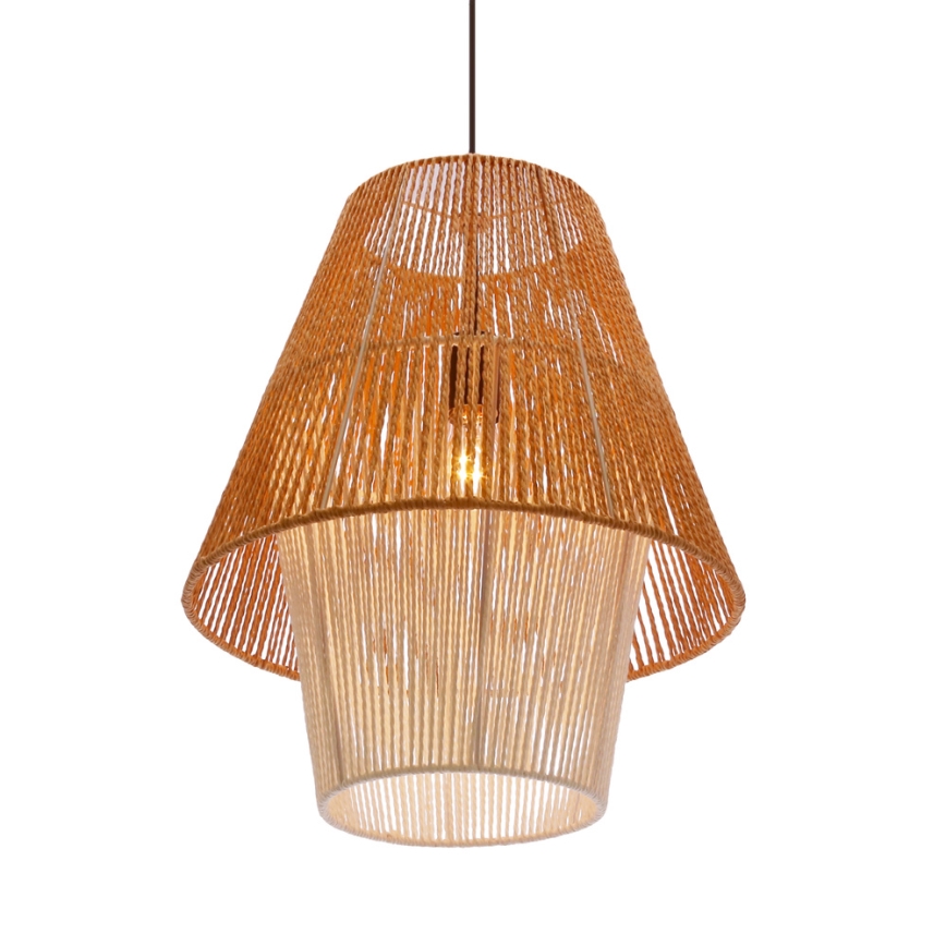 Lustre com cabo AFRICA 1xE27/40W/230V Ø 40 cm castanho/creme