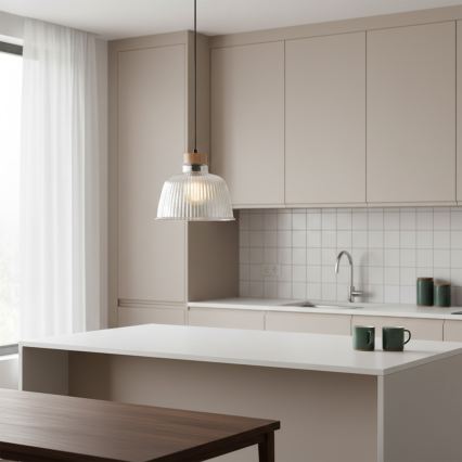 Lustre com cabo ASTA 1xE27/60W/230V Ø 28 cm carvalho
