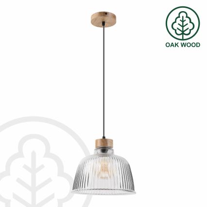 Lustre com cabo ASTA 1xE27/60W/230V Ø 28 cm carvalho