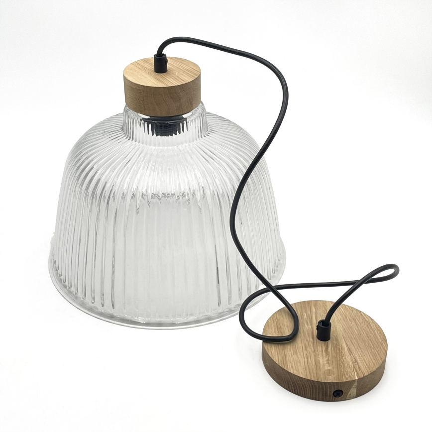 Lustre com cabo ASTA 1xE27/60W/230V Ø 28 cm carvalho